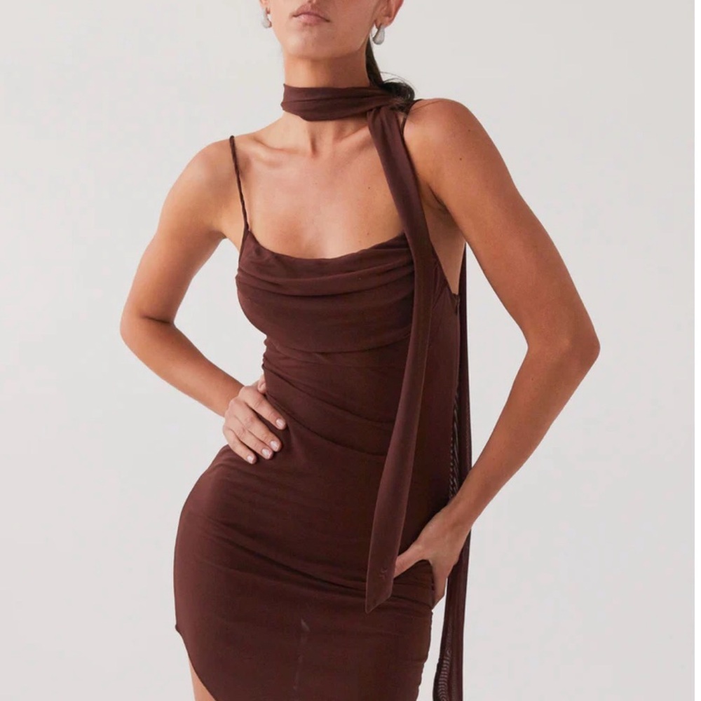 Peppermayo In Your Dreams Brown Midi Dress